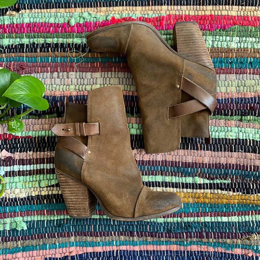 Rag & Bone Brown Distressed Suede Kinsey Booties